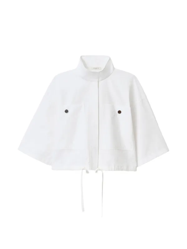 Lafayette 148 Oversized Short-sleeve Shirt-jacket in White