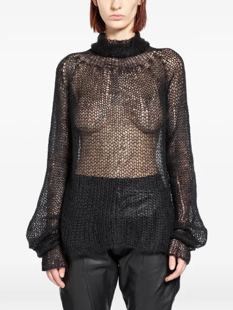 YEHUAFAN high-neck mohair sweater