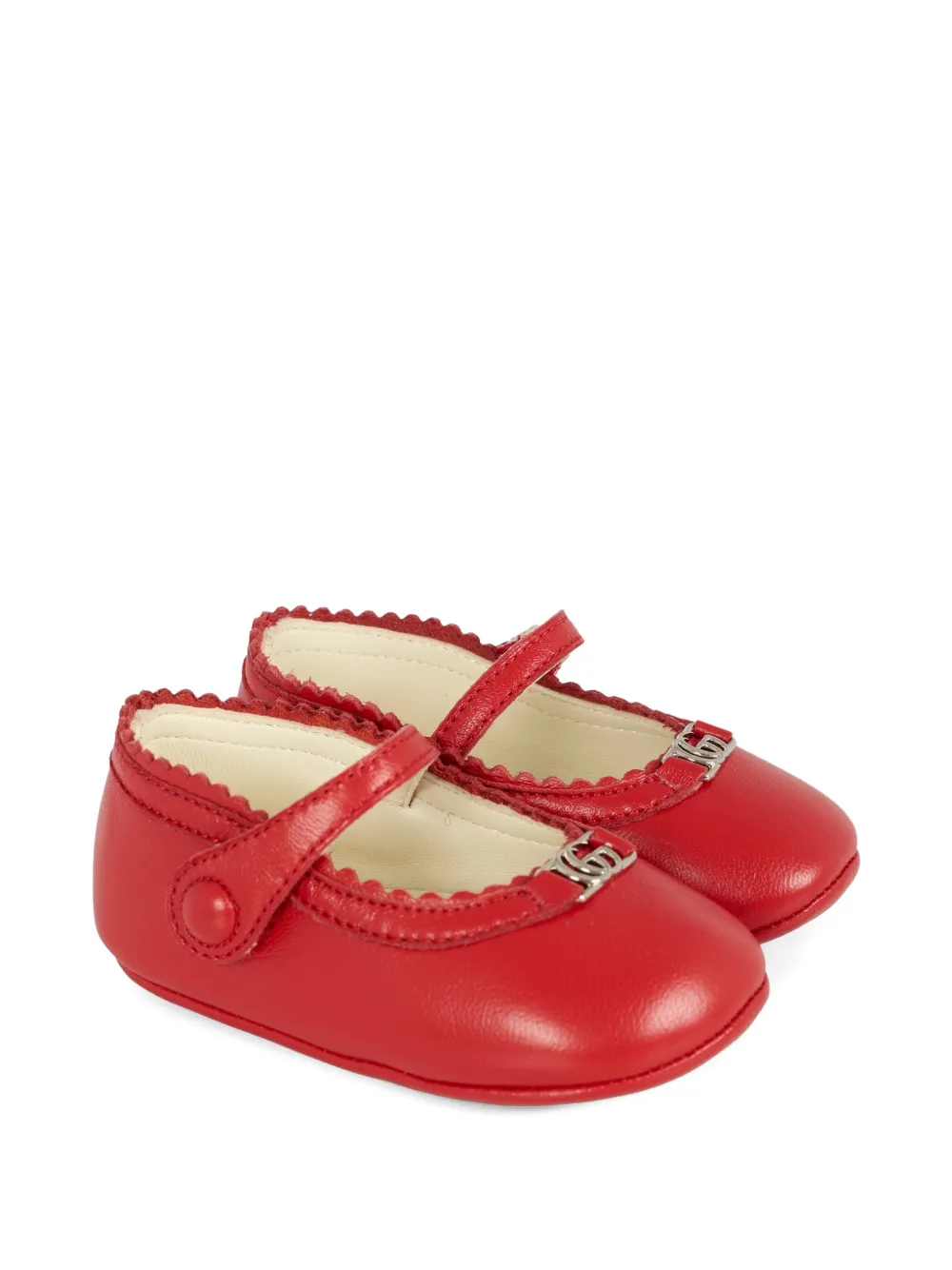 Gucci Kids Double G leather ballet flats Rood