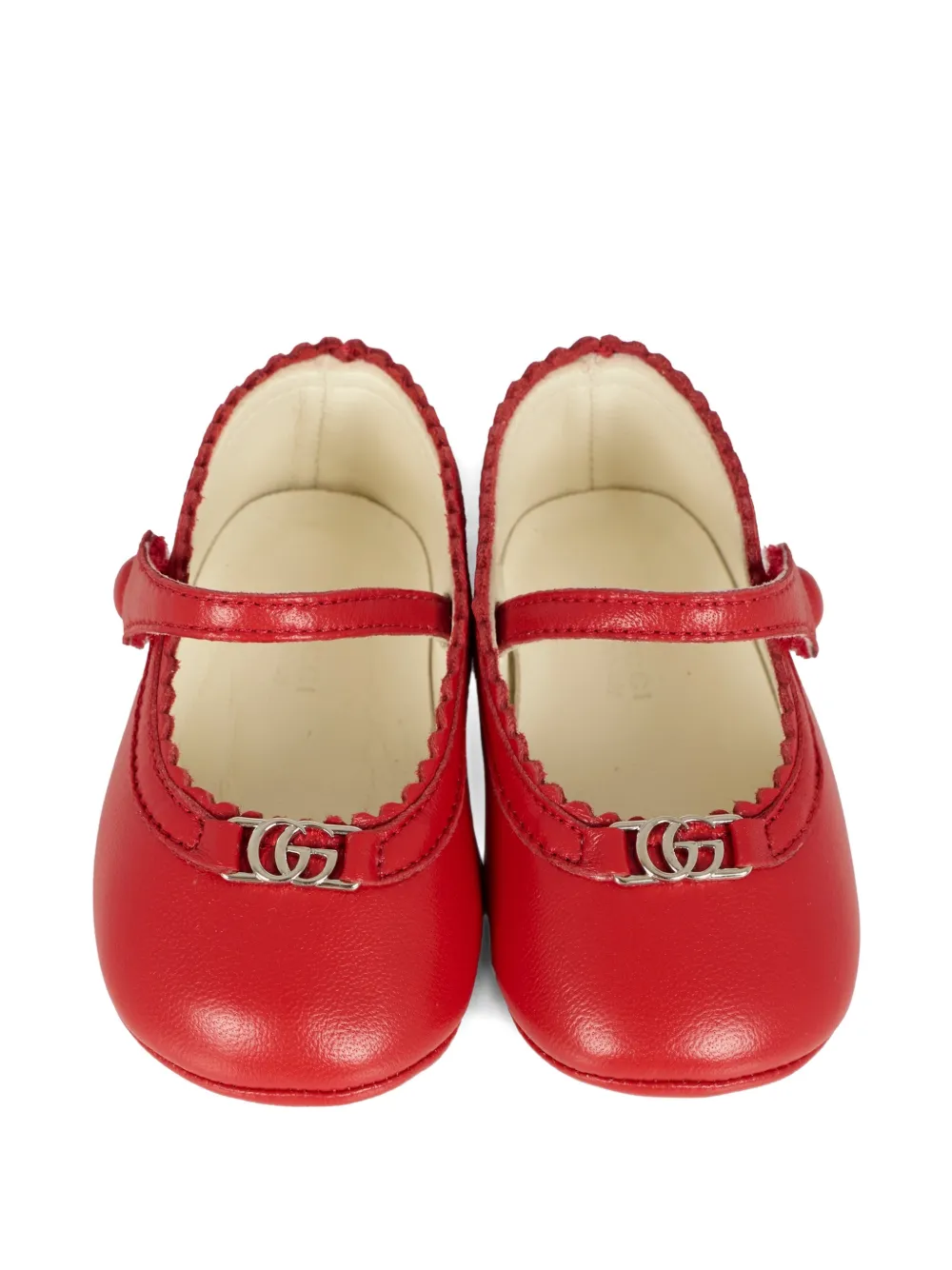 Gucci Kids Double G leather ballet flats Rood