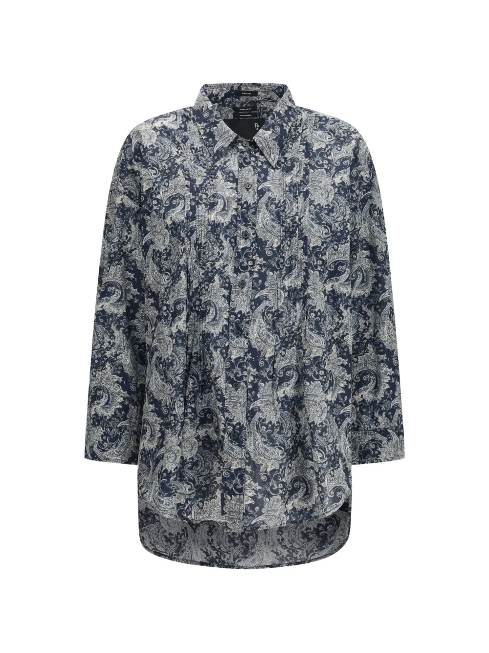 R13 pintuck paisley-print shirt - Blue