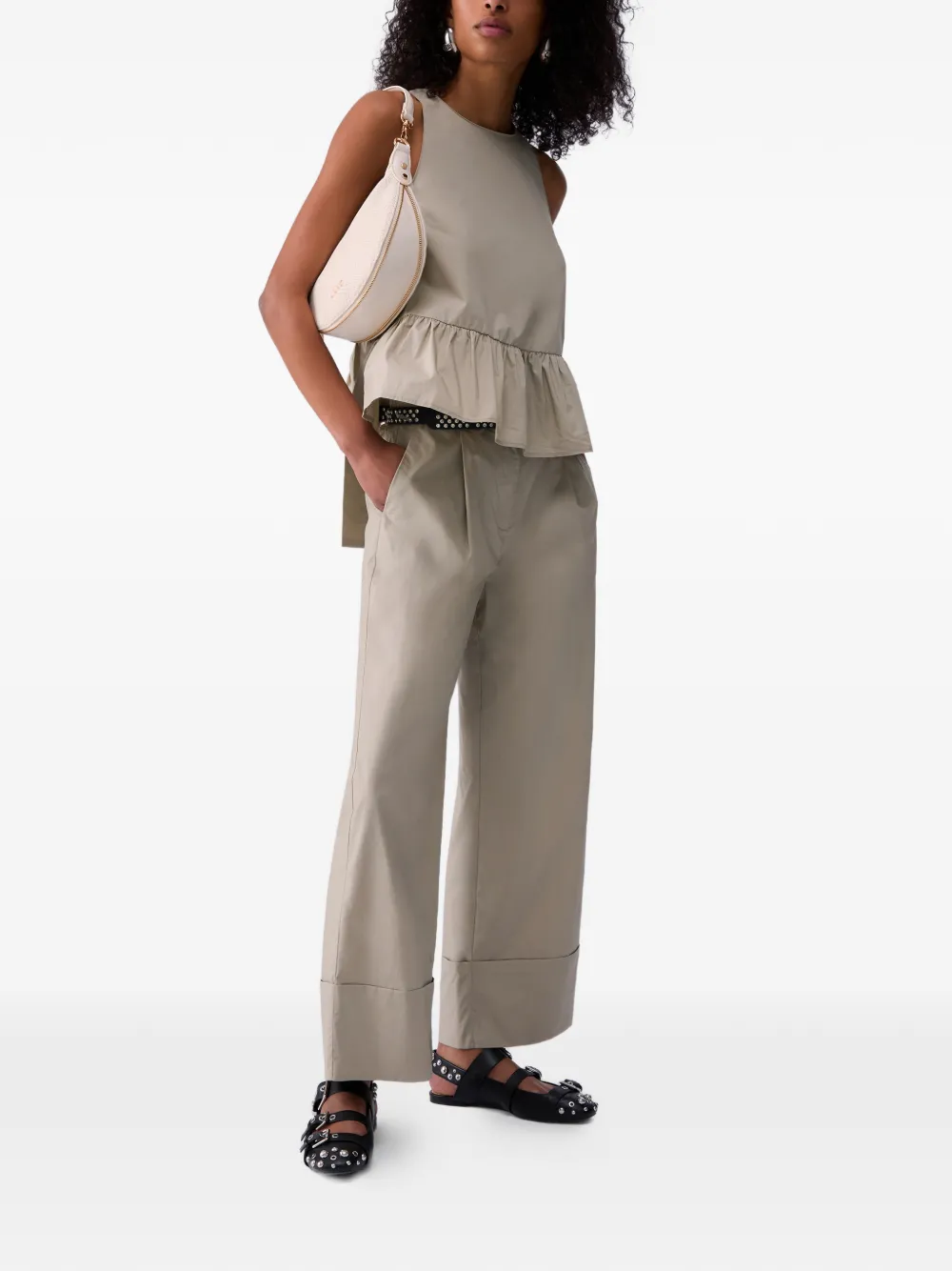  Liu Jo Logo-plaque Flared Trousers - Grey 