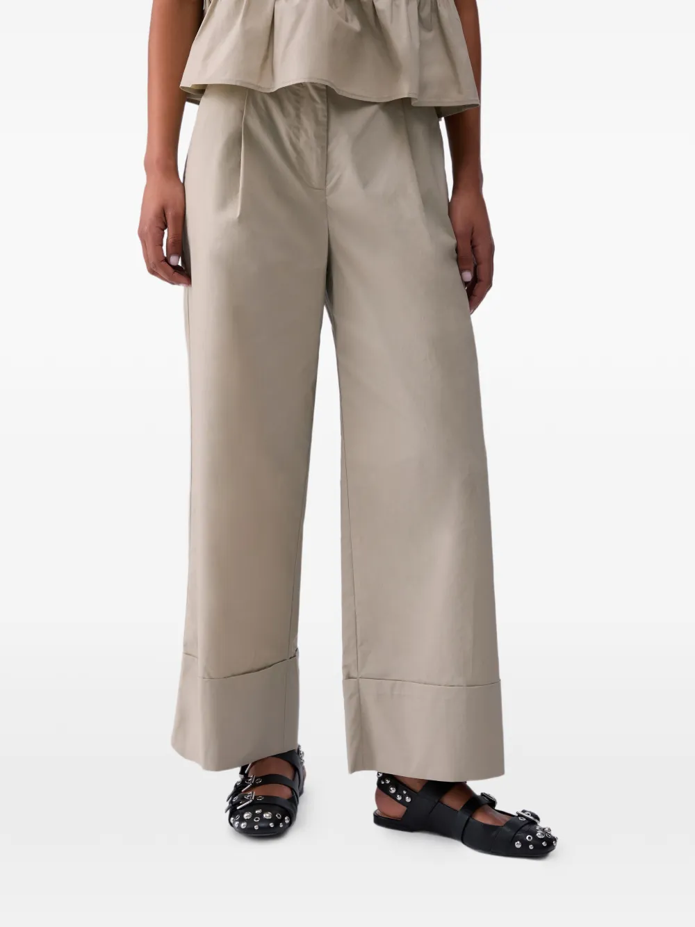  Liu Jo Logo-plaque Flared Trousers - Grey 