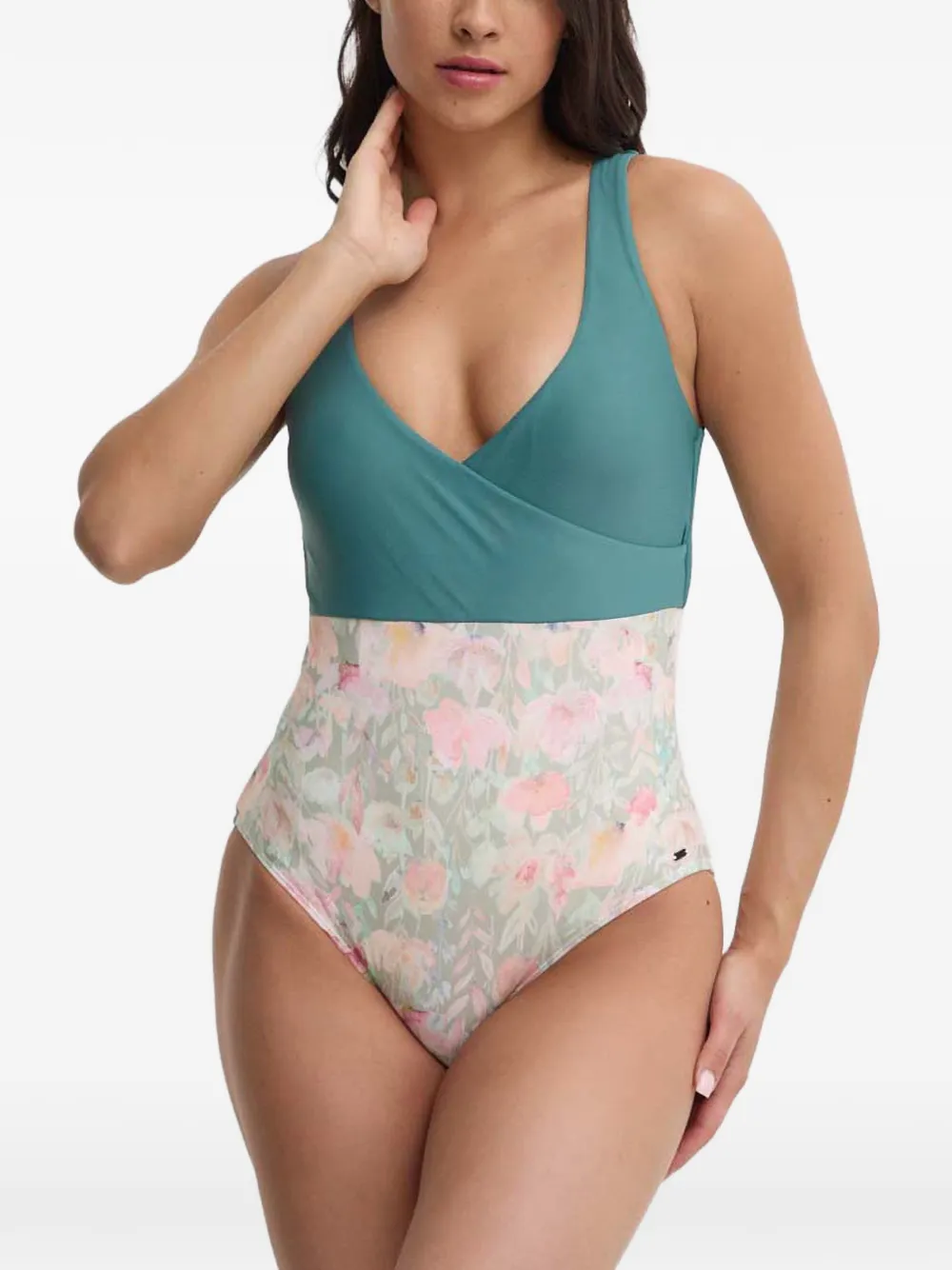 Picture May Floral-print Swimsuit In Blue