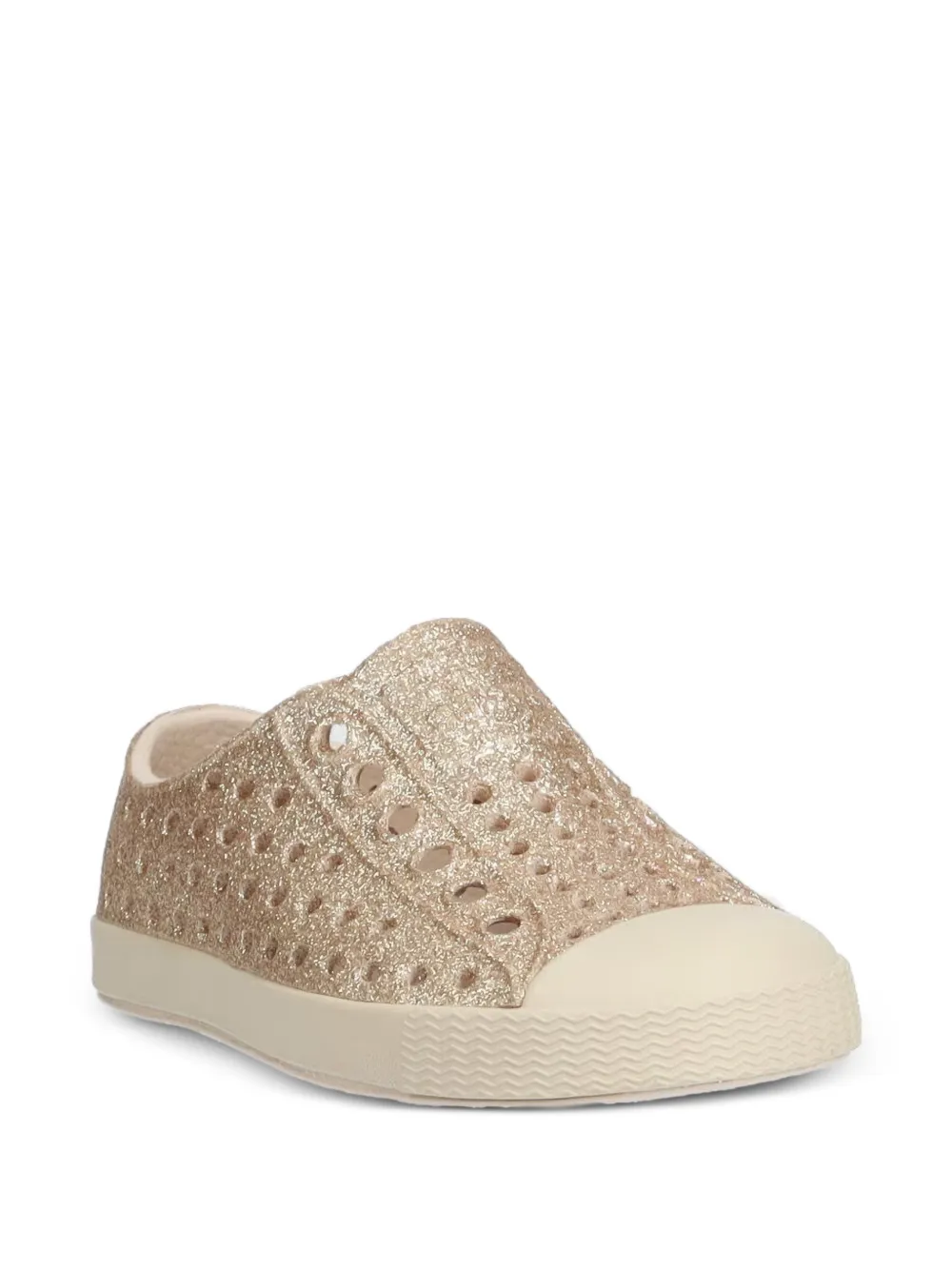 Native glitter-effect perforated sneakers - Oro