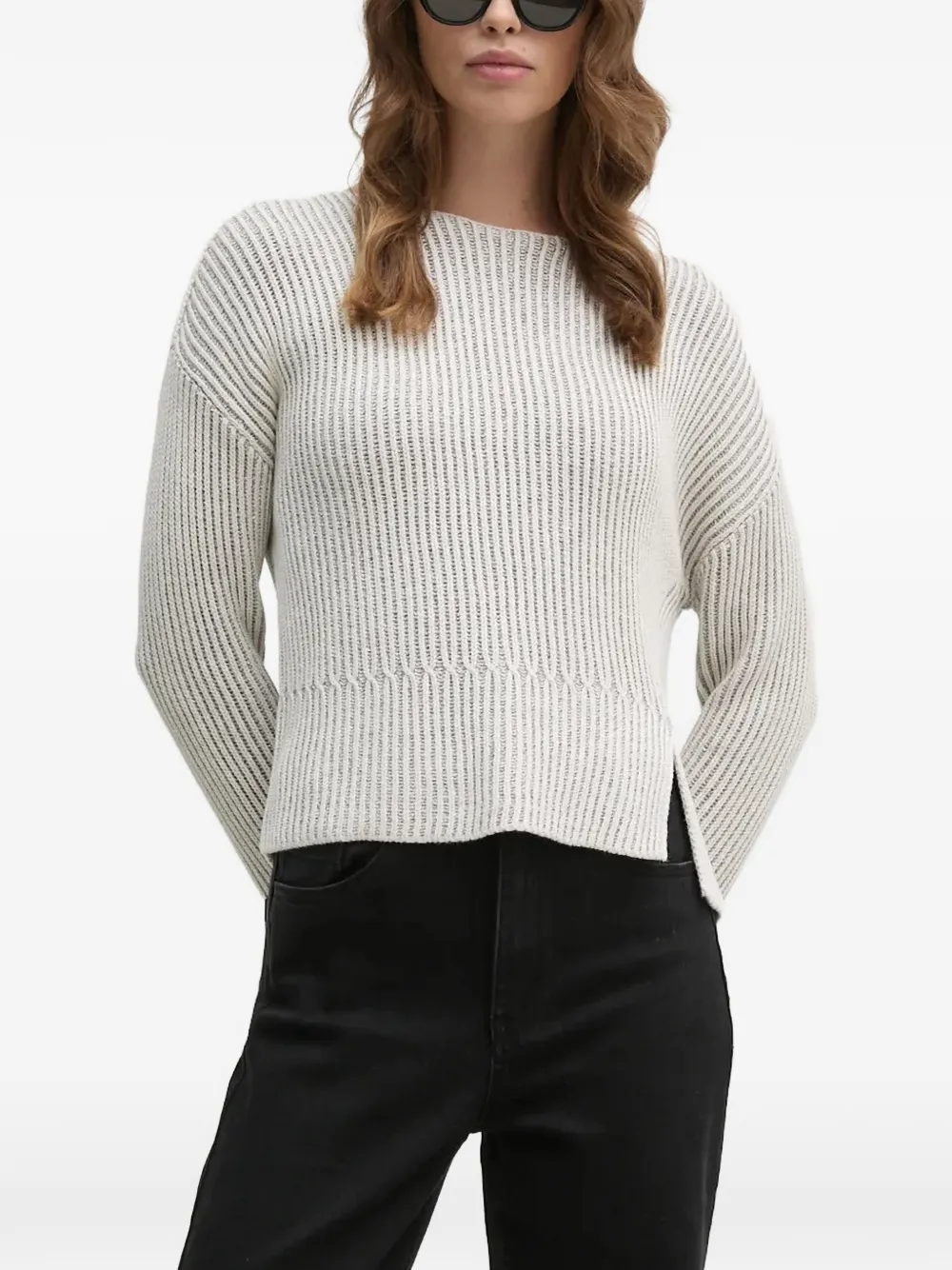 Ouí Ribbed Sweater In Grey