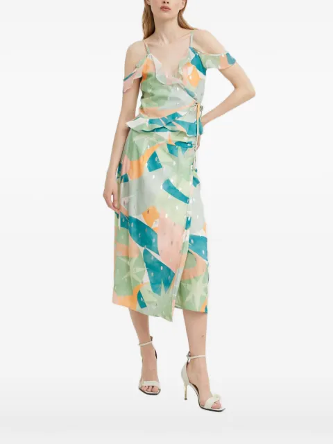 NEVER FULLY DRESSED ruffled printed top
