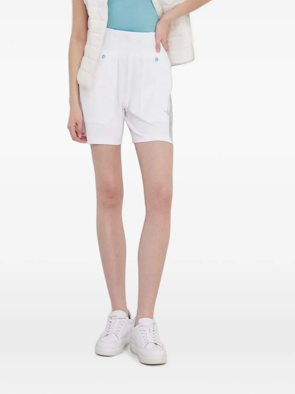 Aeronautica Militare elasticated-waistband knitted mini shorts - Bianco