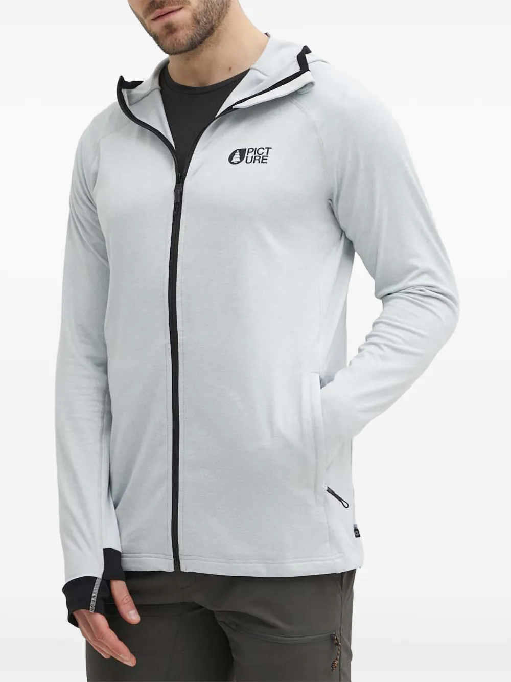 PICTURE logo-print zip-up hoodie - Grigio