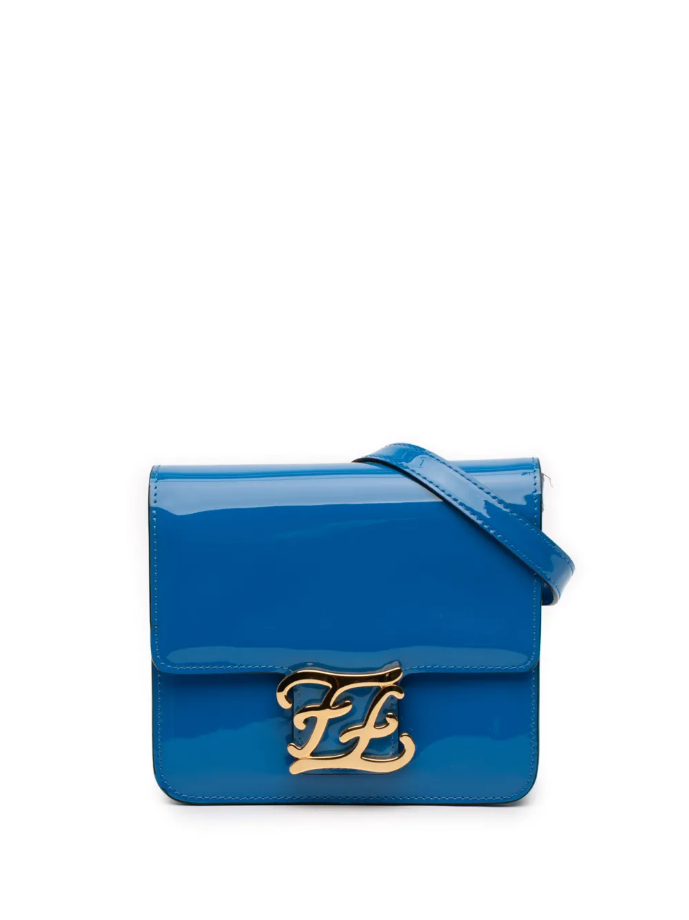 Fendi Pre-Owned 2010-2025 Patent Karligraphy crossbody bag - Blu