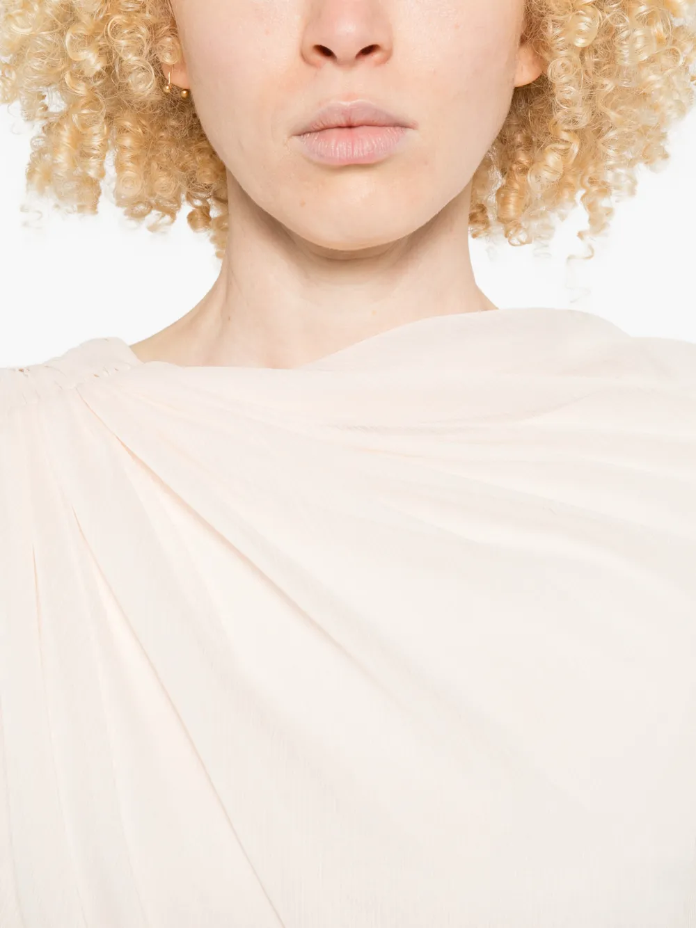 ROTATE BIRGER CHRISTENSEN Chiffon jurk met cape Beige
