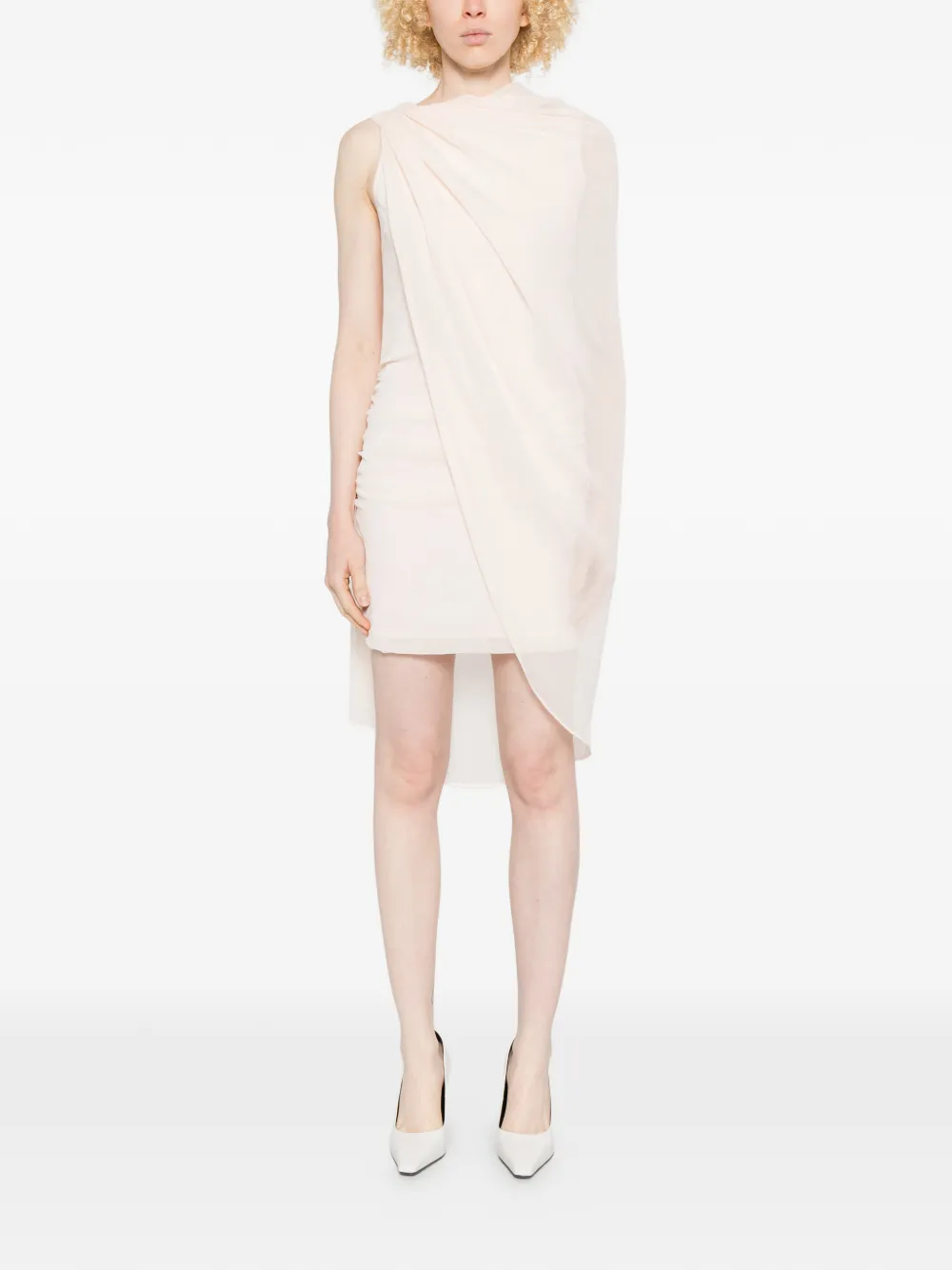ROTATE BIRGER CHRISTENSEN Chiffon jurk met cape Beige