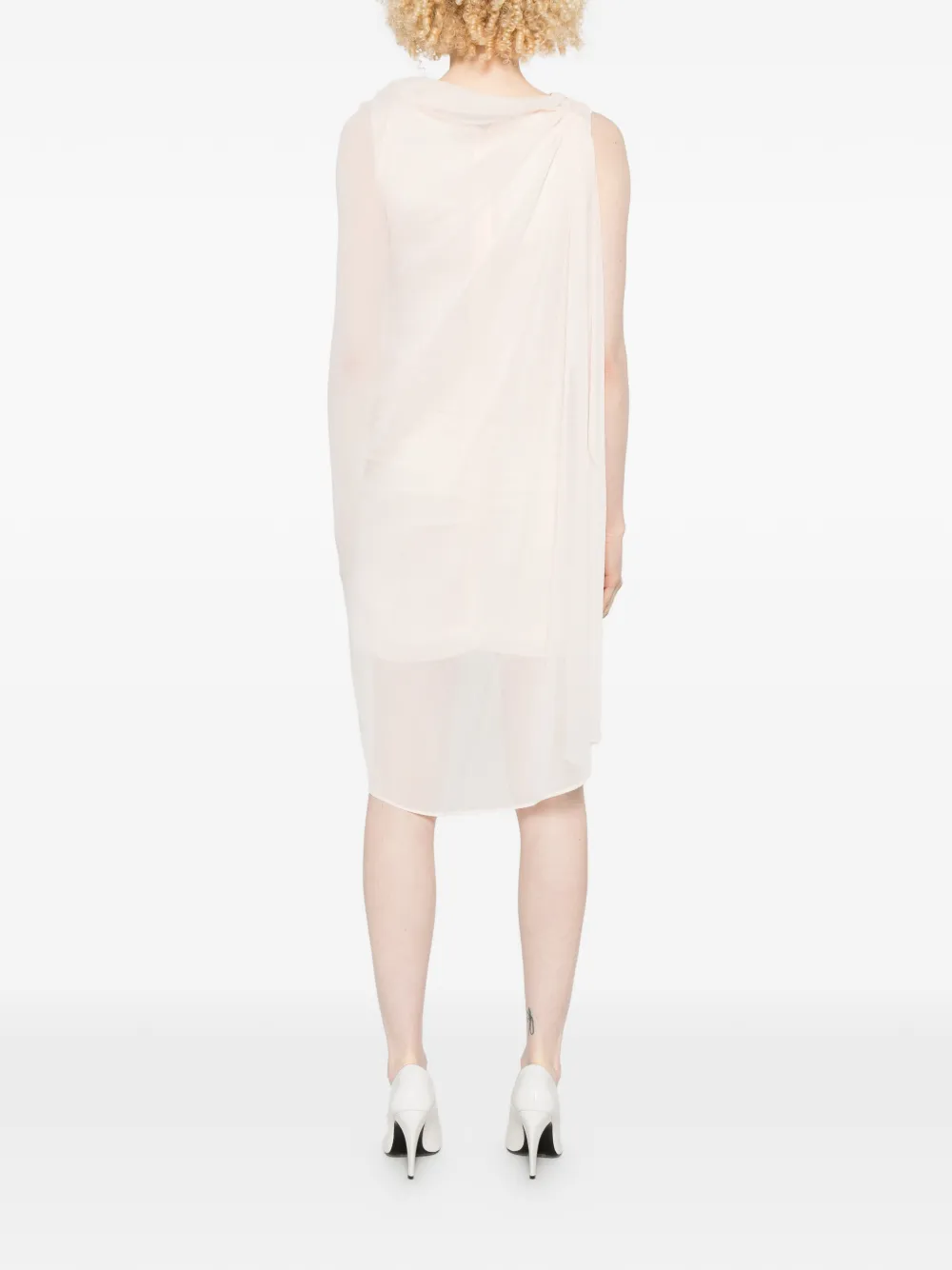 ROTATE BIRGER CHRISTENSEN Chiffon jurk met cape Beige