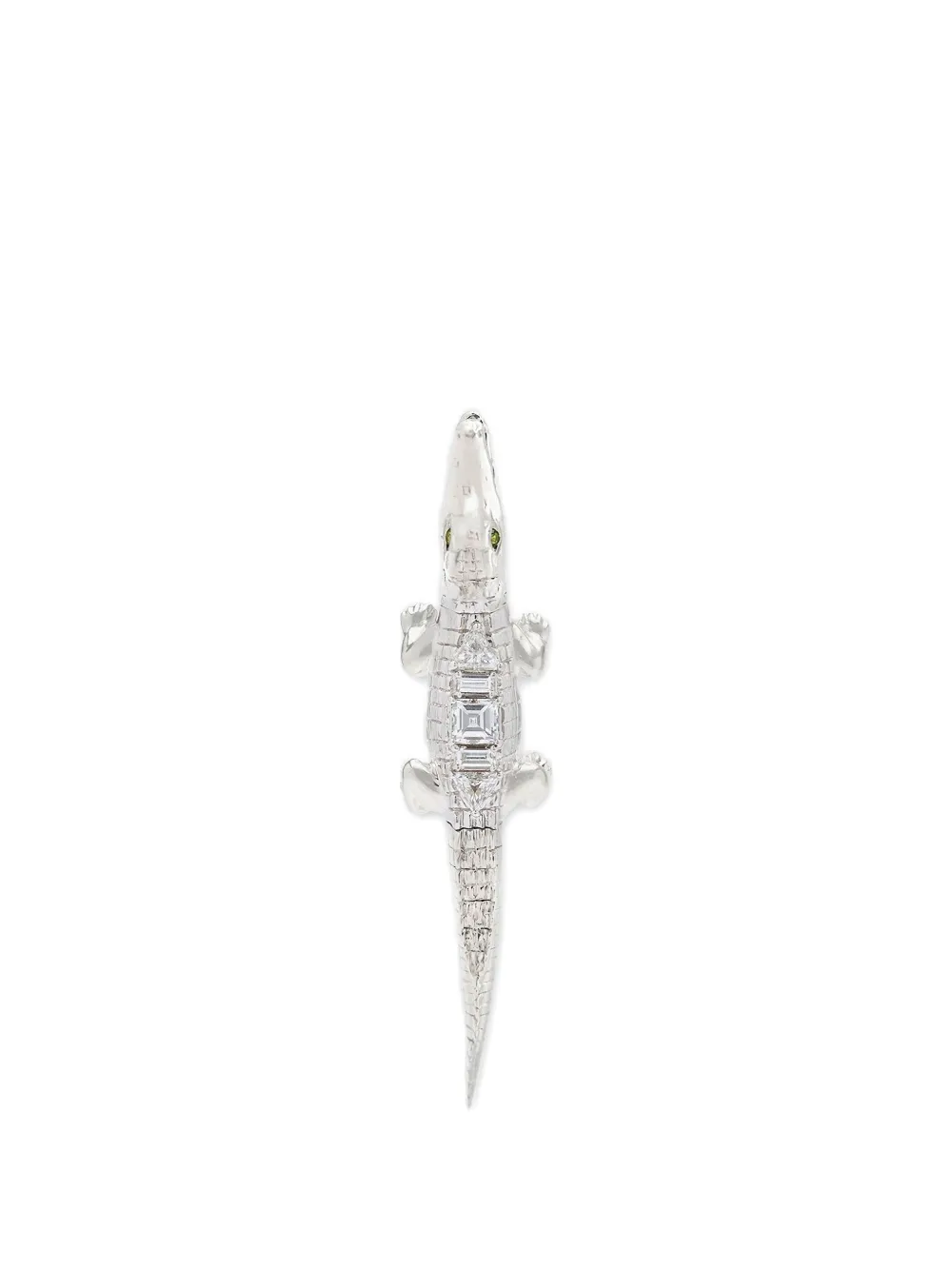 Bibi van der Velden Alligator Bite diamond earring - Silver