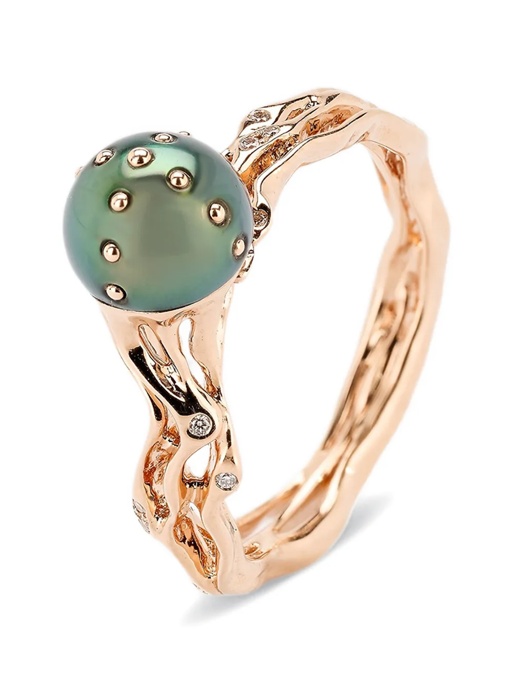 Bibi van der Velden Jellyfish tahitian pearl and diamond ring - Pink