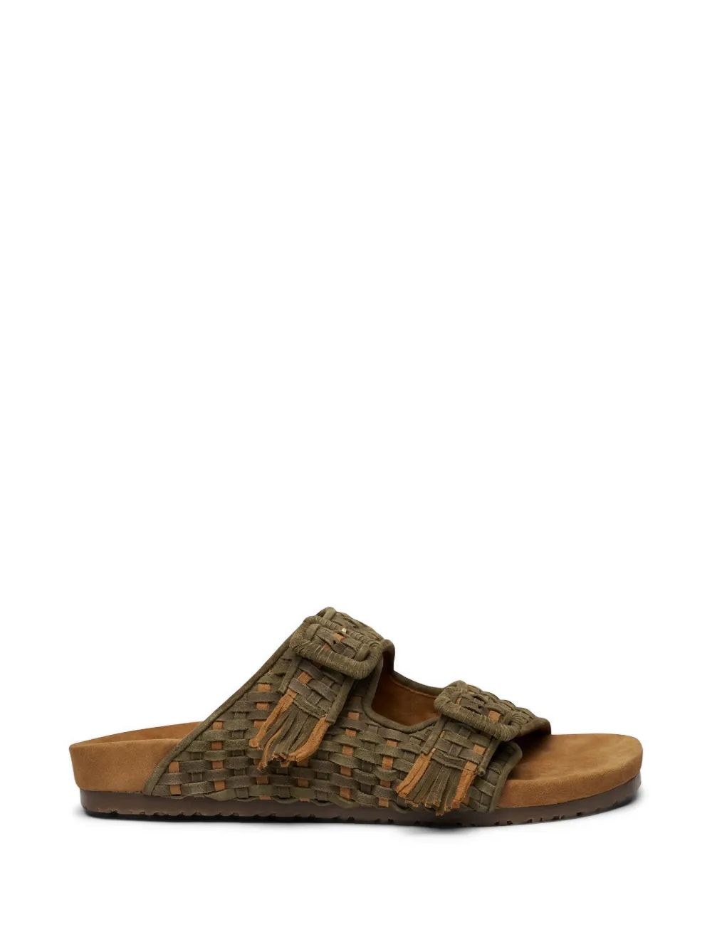 Baziszt Tress woven tassel sandals - Green