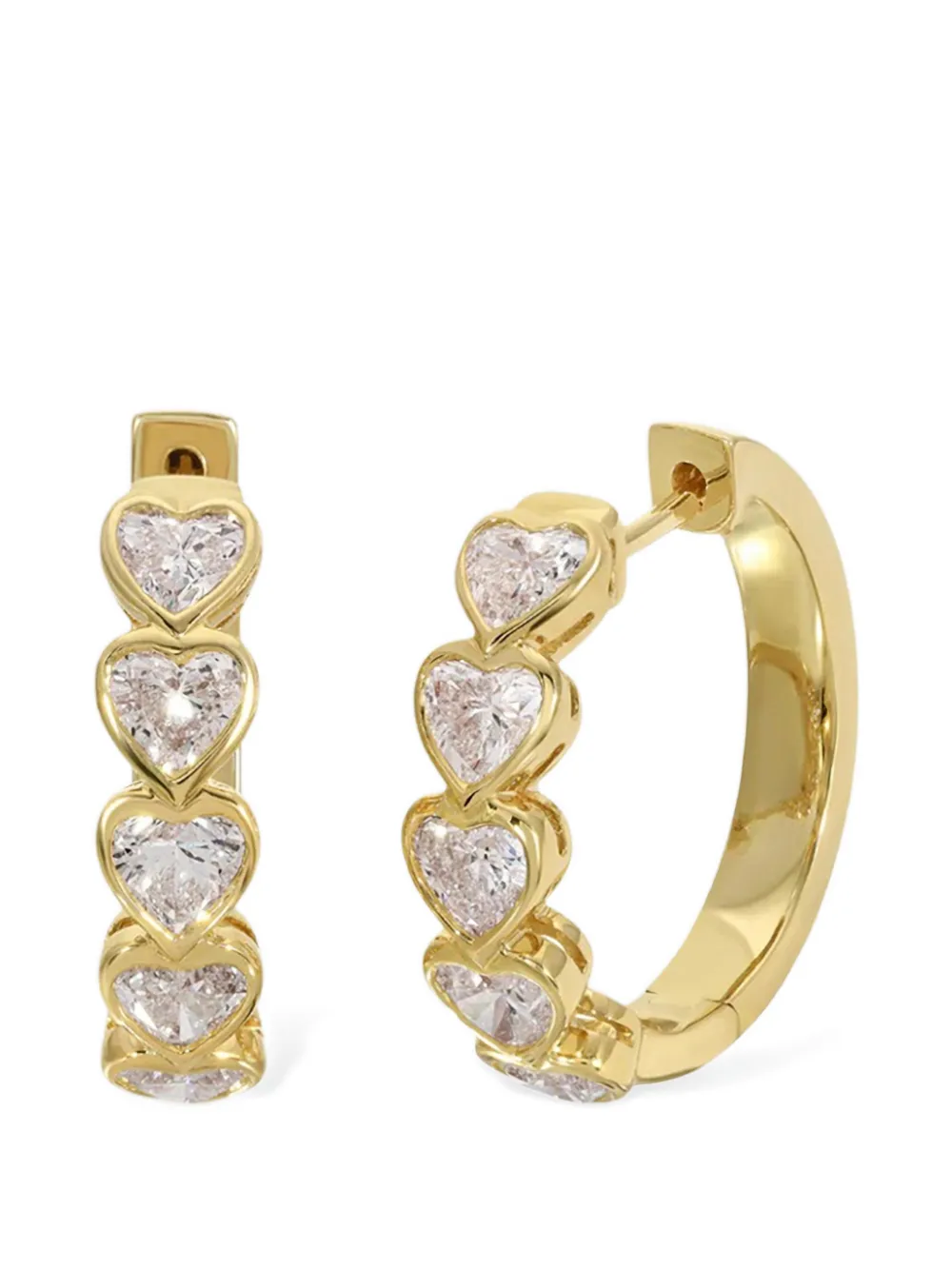 Anita Ko medium heart diamond hoop earrings · OS