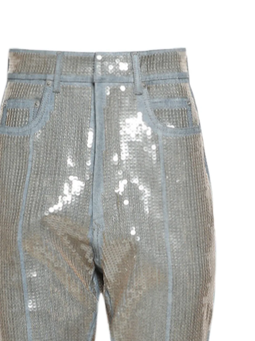 Rick Owens Bolan bootcut jeans met pailletten Zilver