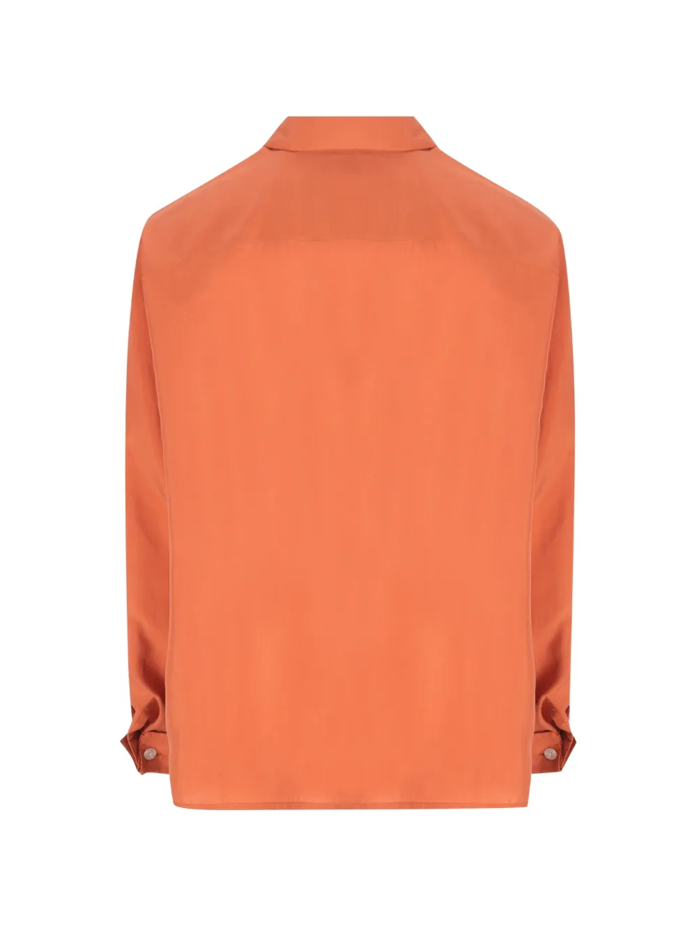  Saint Laurent Button Pocket Silk Shirt - Orange 