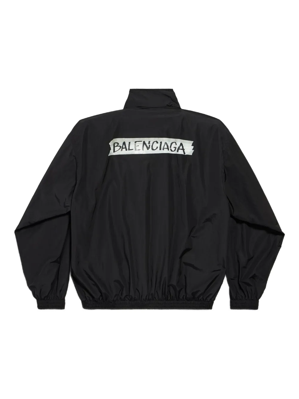  Balenciaga Masking Tape Logo Zip Jacket - Black 