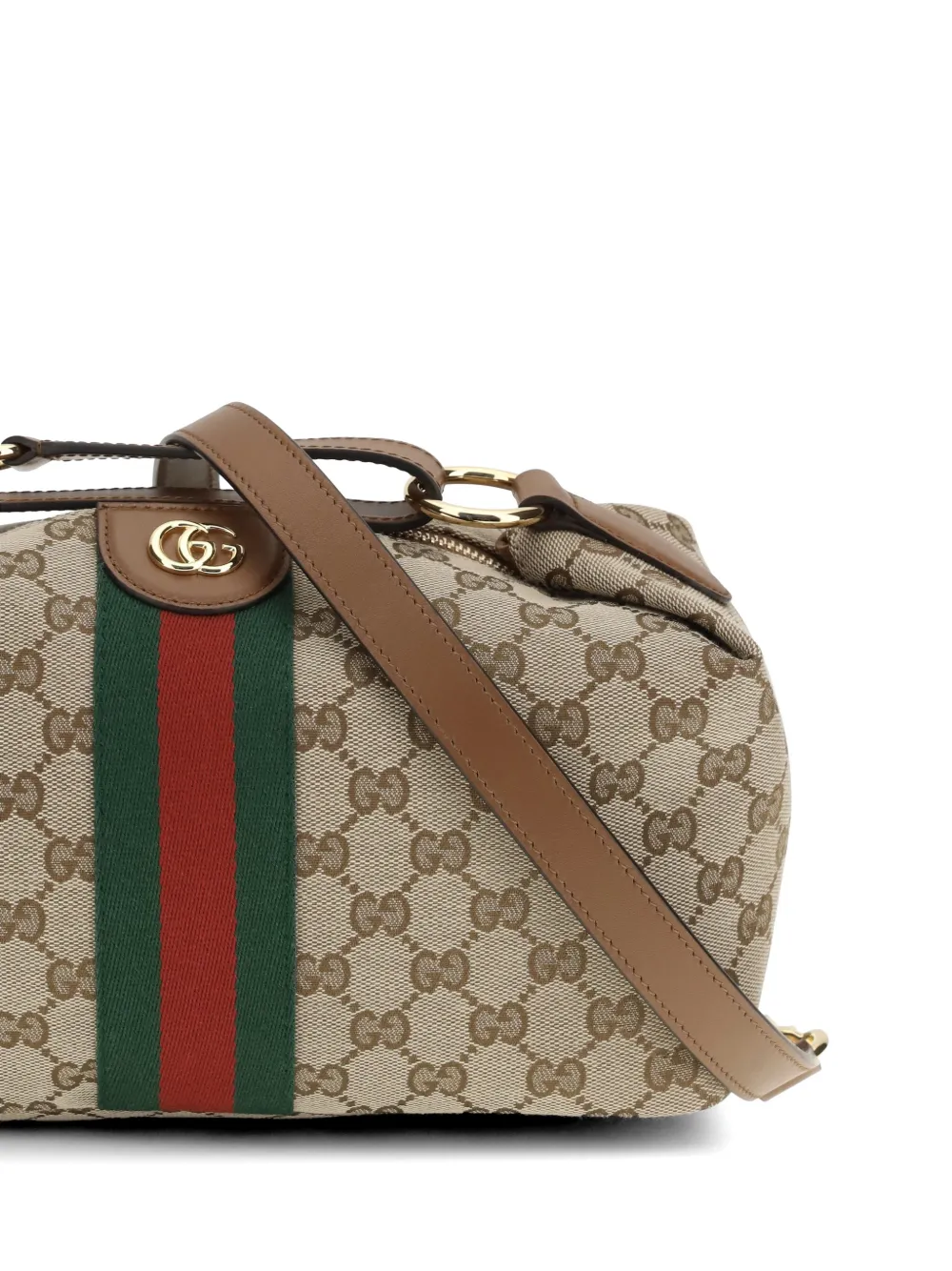  Gucci Gg-pattern Web-stripe Tote Bag - Neutrals 