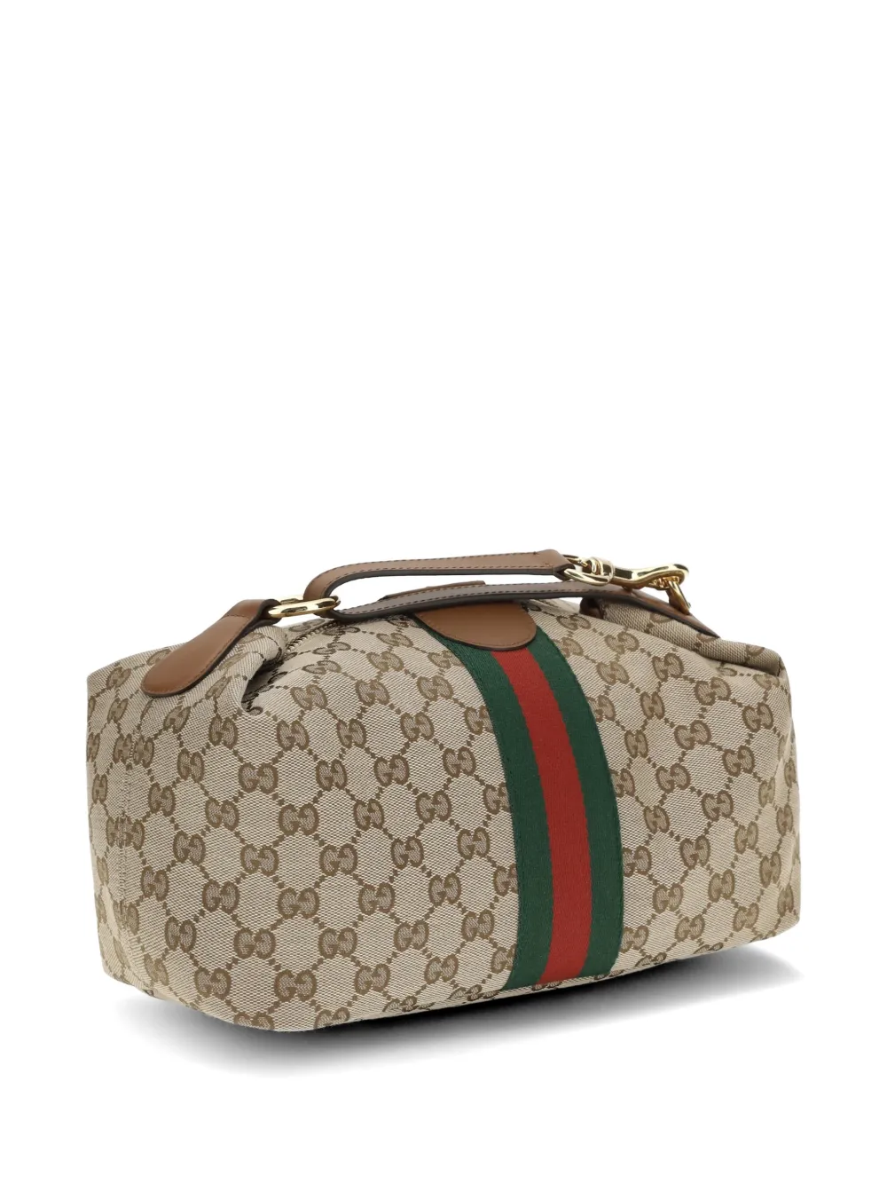  Gucci Gg-pattern Web-stripe Tote Bag - Neutrals 