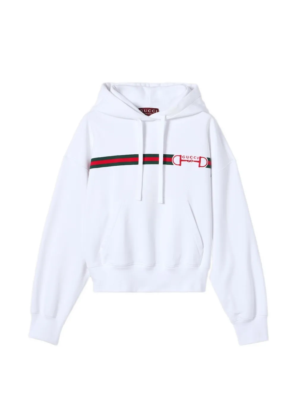 Gucci stripe logo hoodie - White