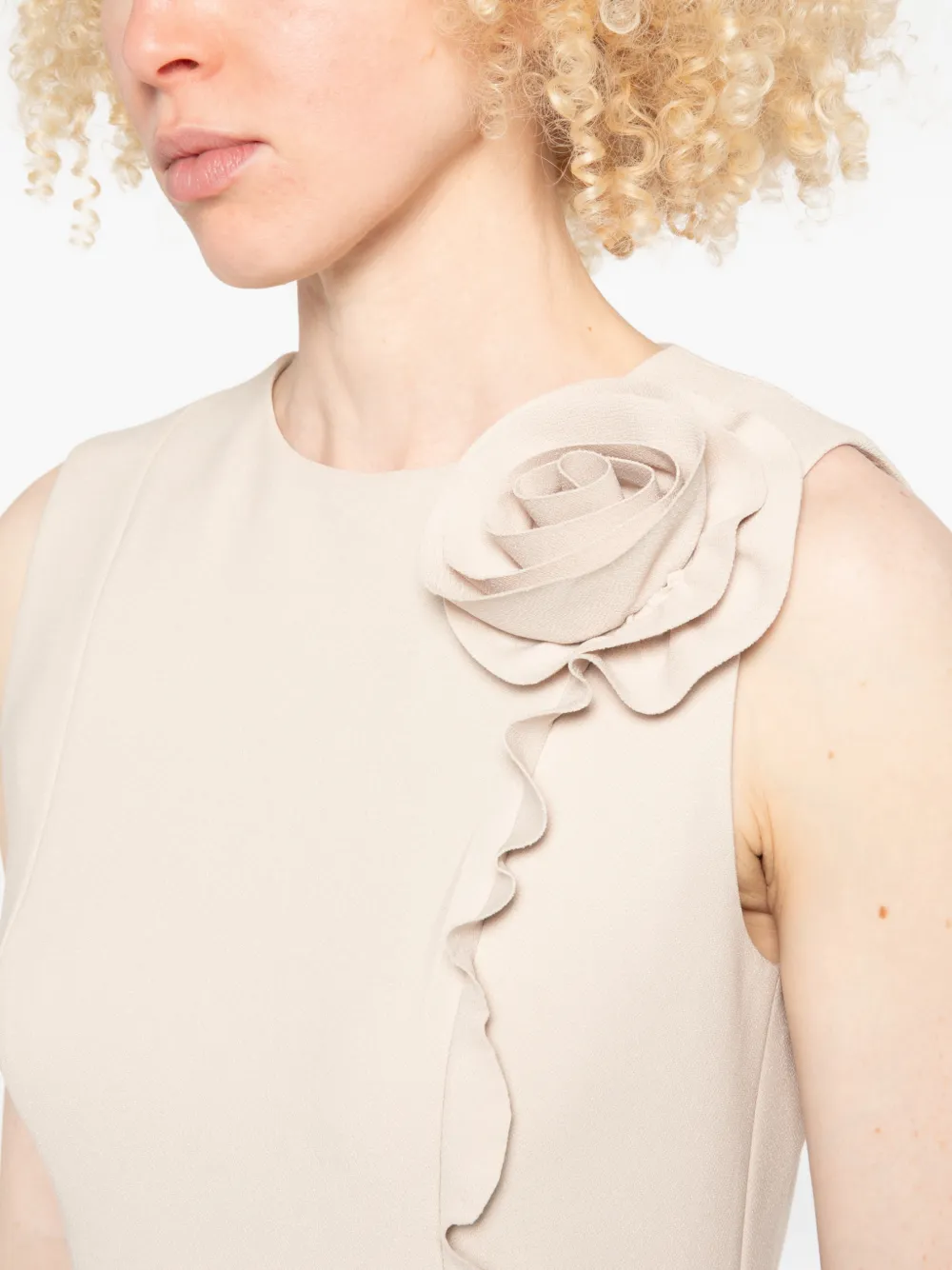ROTATE BIRGER CHRISTENSEN Jurk met bloemenpatch Beige