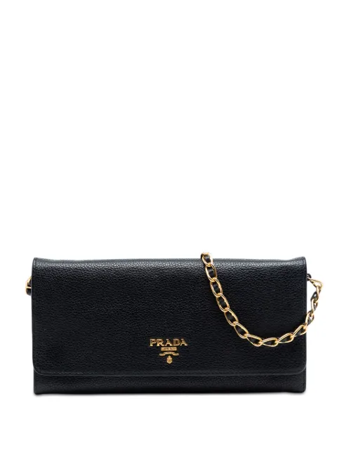 Prada Pre-Owned 2010-2025 Vitello Daino Wallet On Chain crossbody bag