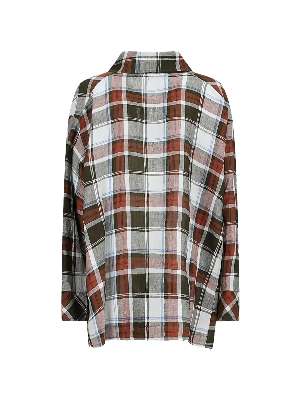  Marbell Kendall Plaid Tie Blouse - Brown 