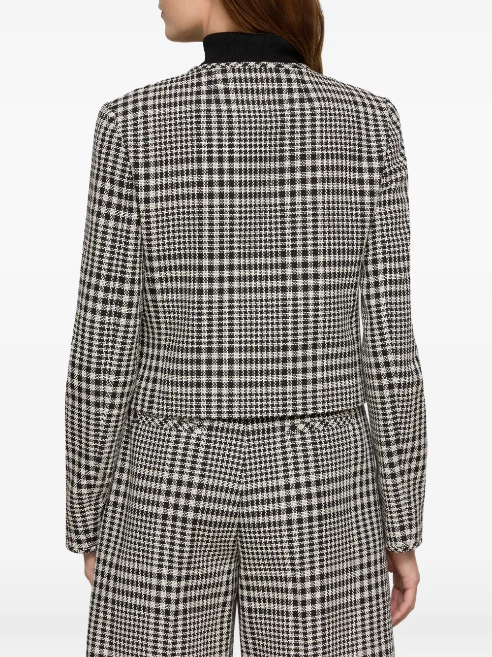  Lafayette 148 Plaid Pocket Jacket - White 
