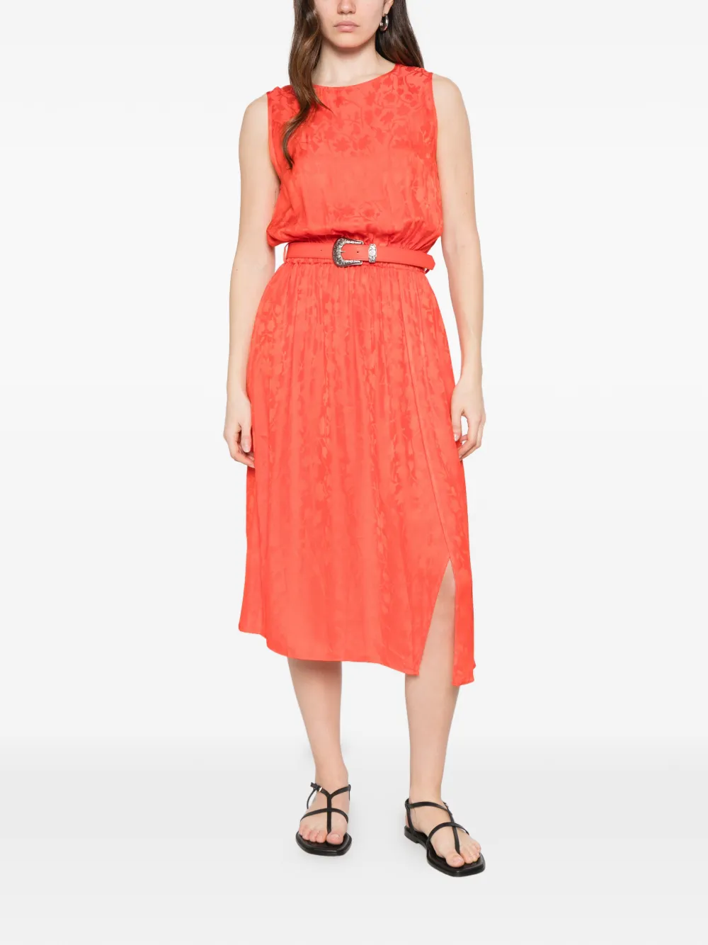 PINKO Caserta midi-jurk met ceintuur Oranje