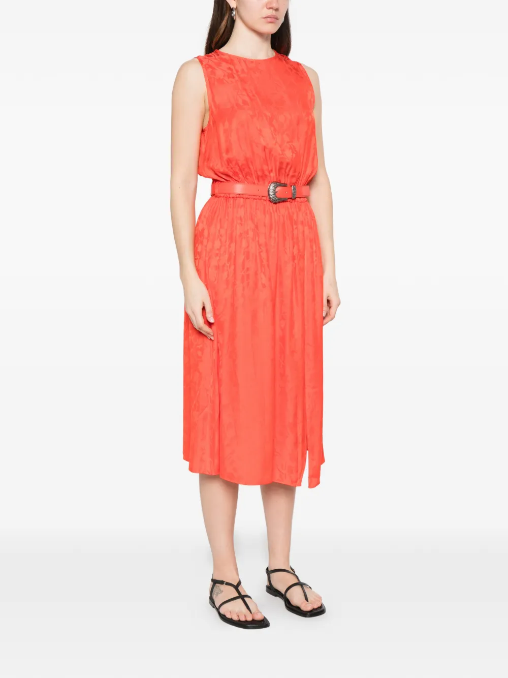 PINKO Caserta midi-jurk met ceintuur Oranje