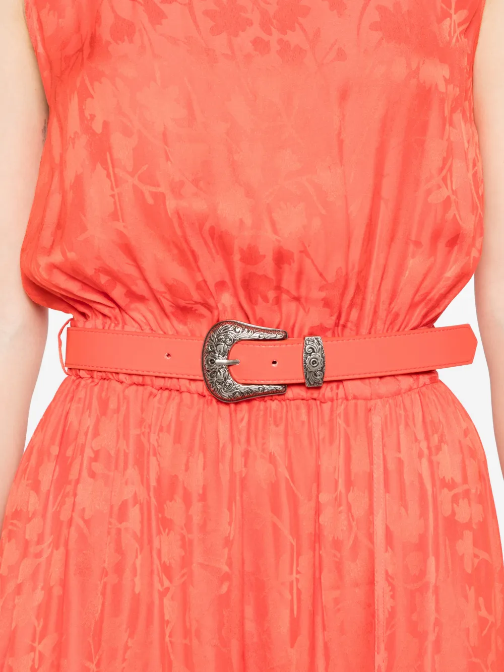 PINKO Caserta midi-jurk met ceintuur Oranje