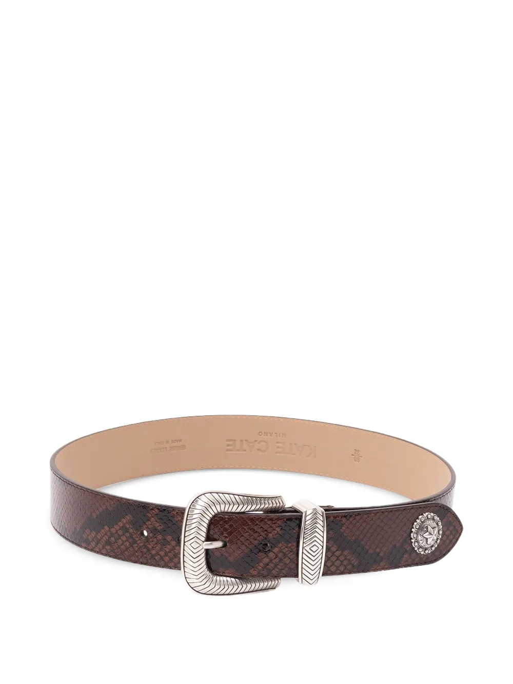 Kate Cate embossed leather belt - Marrone