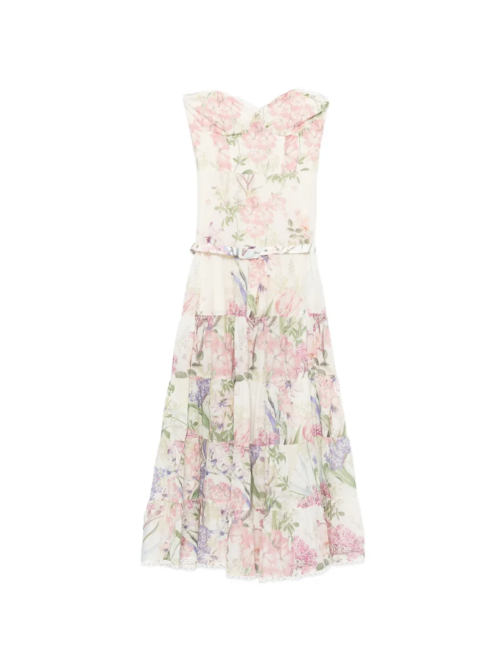 Charo Ruiz Ibiza Danny floral-print belted maxi dress - Toni neutri
