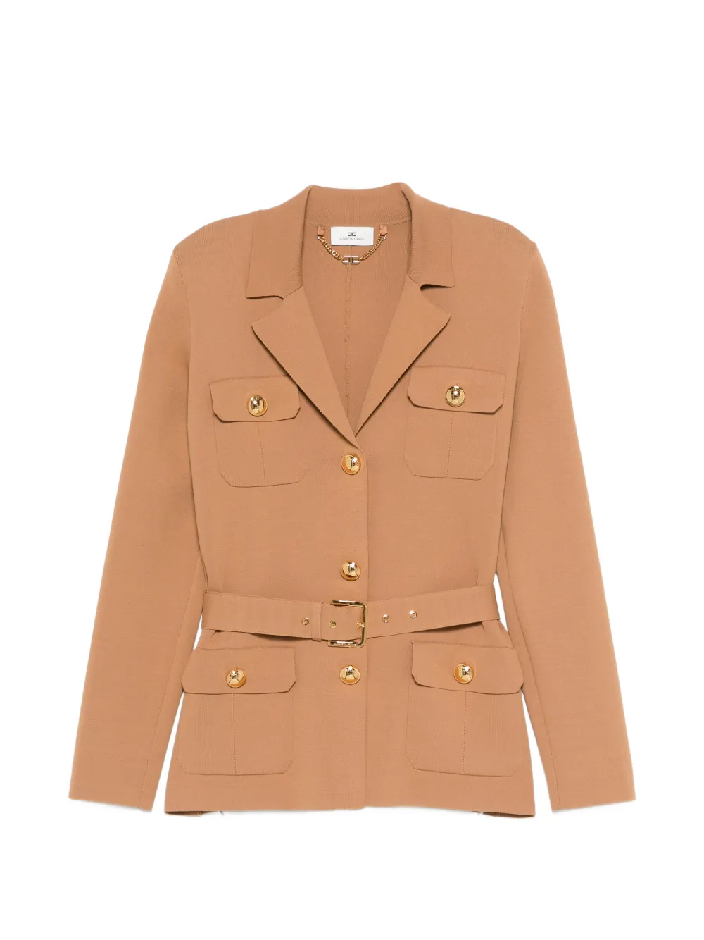 Elisabetta Franchi button belted jacket - Toni neutri