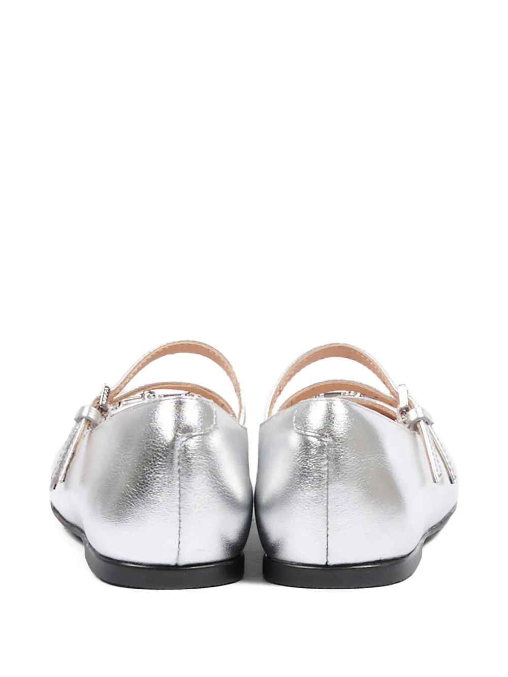 Gucci Kids Horsebit-detail leather ballet flats Zilver