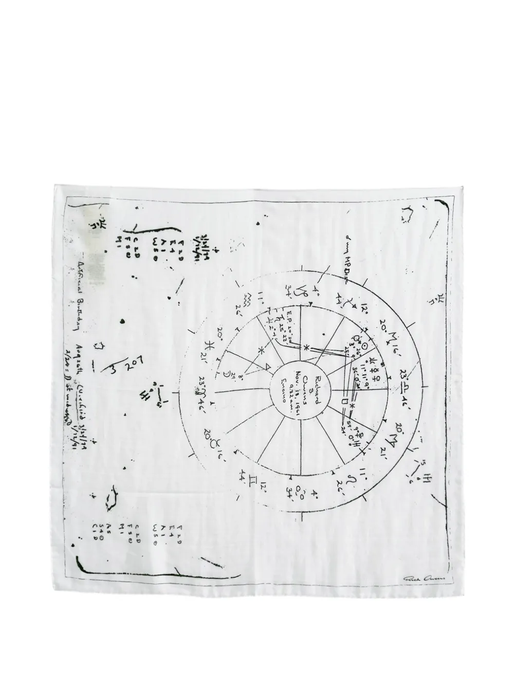 Rick Owens horoscope scarf - Bianco