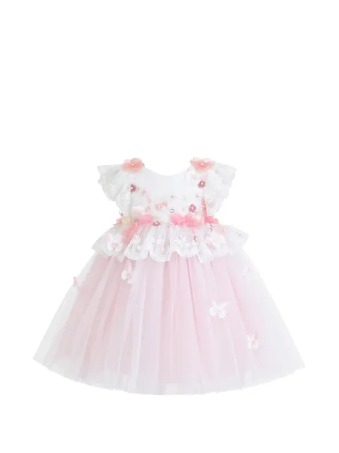 Tulleen vestido con encaje floral