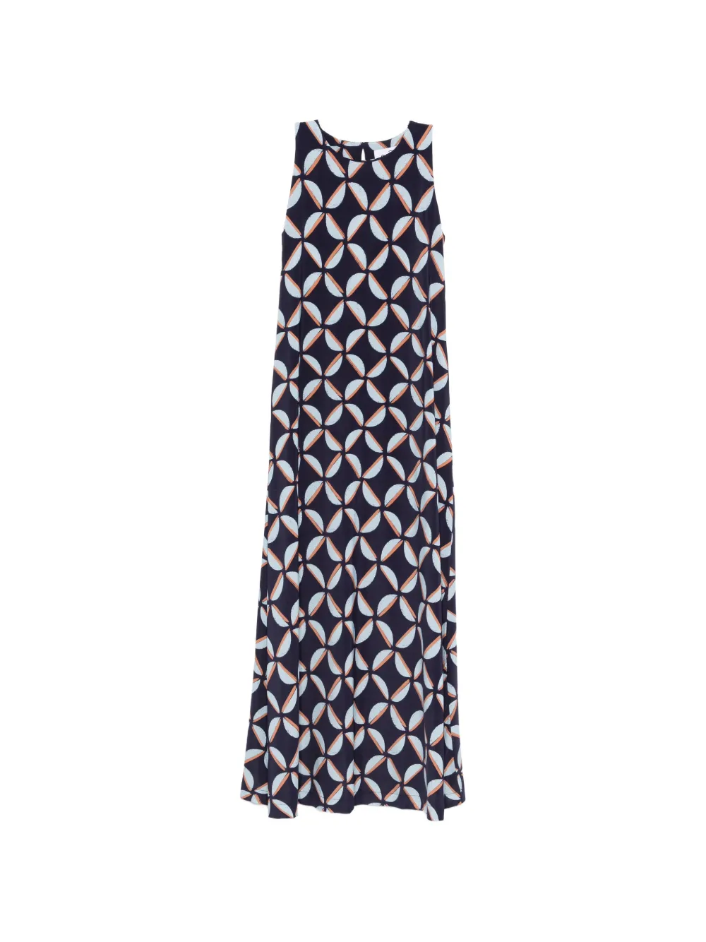 Niu geometric-print sleeveless midi dress - Blu
