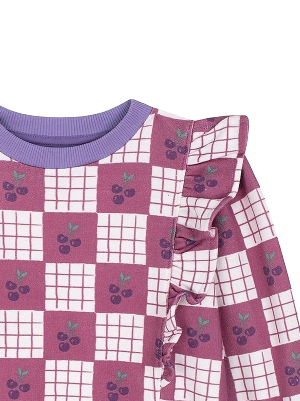Favorite People Ciao geruite sweater met ruches Paars