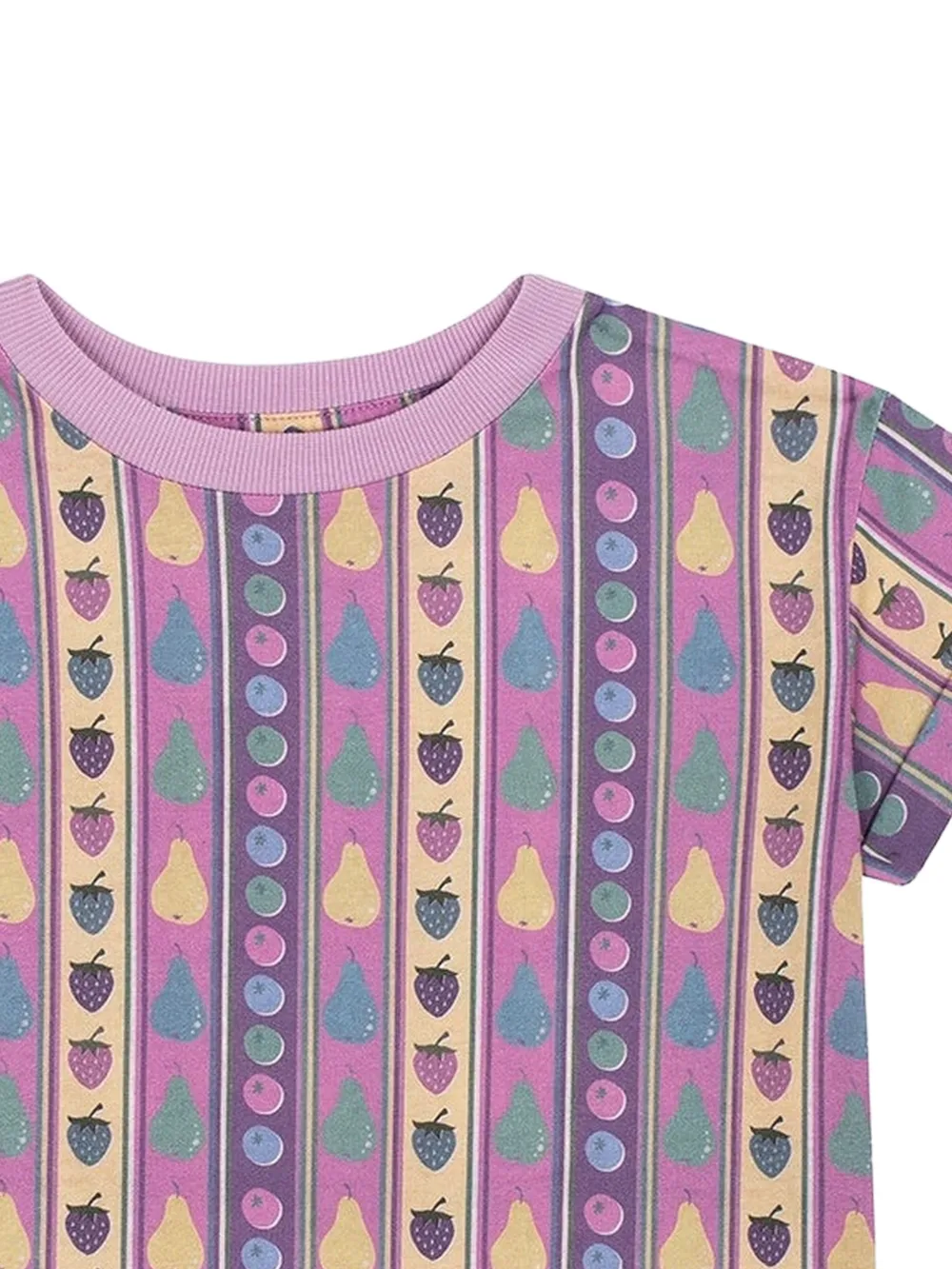 Favorite People Panna Cotta T-shirt met fruitpatroon Roze