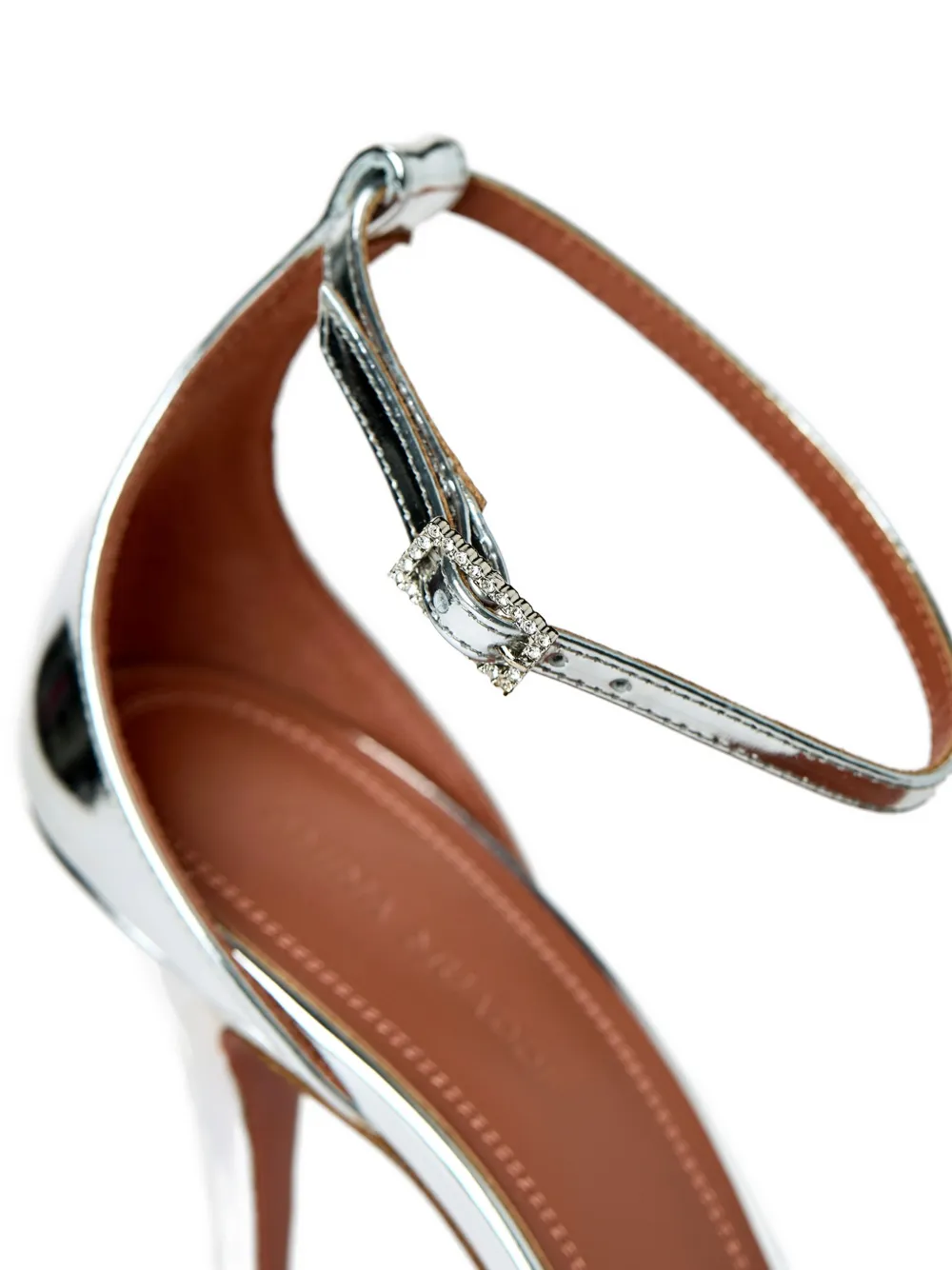 Amina Muaddi embellished strap sandals Zilver