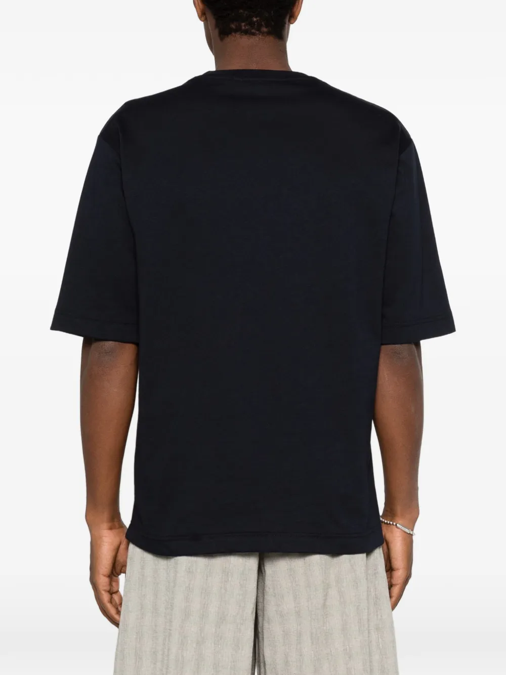 LES HOMMES T-shirt met sterpatch Blauw