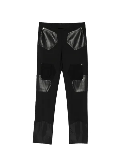 LES HOMMES panelled stud-embellished trousers