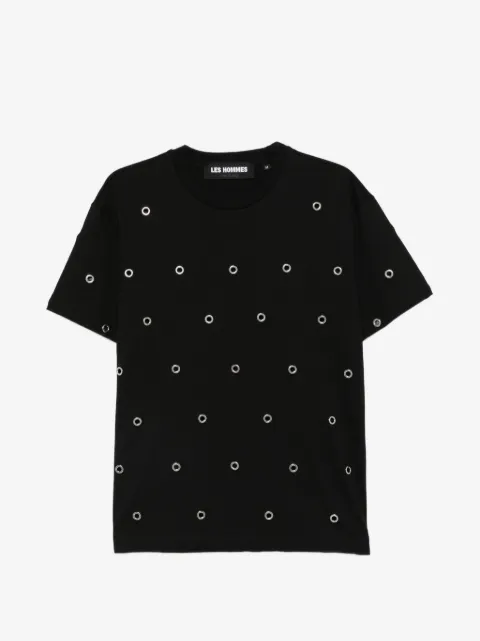 LES HOMMES t-shirt med rundad hals