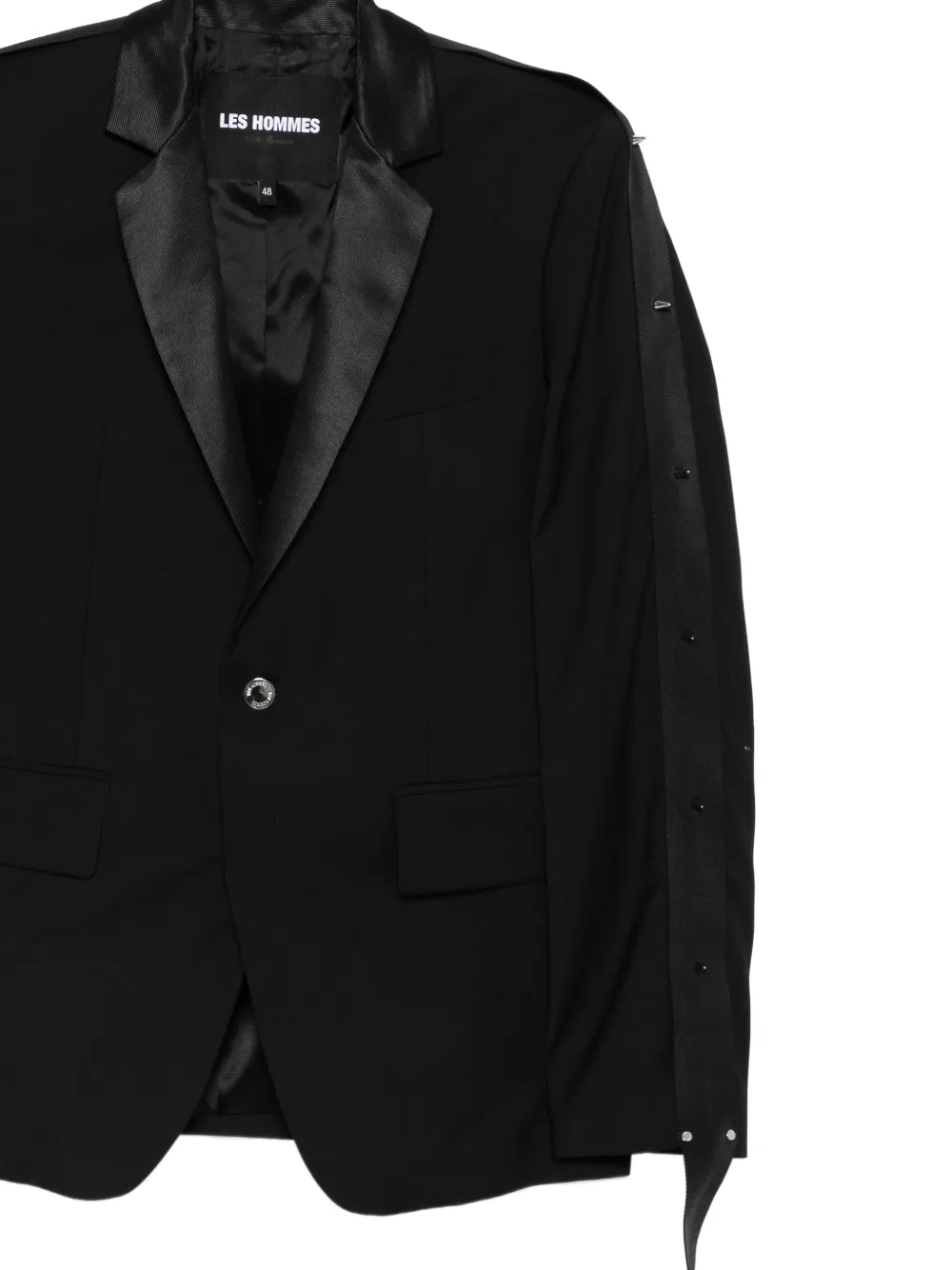 LES HOMMES Blazer met enkele rij knopen Zwart