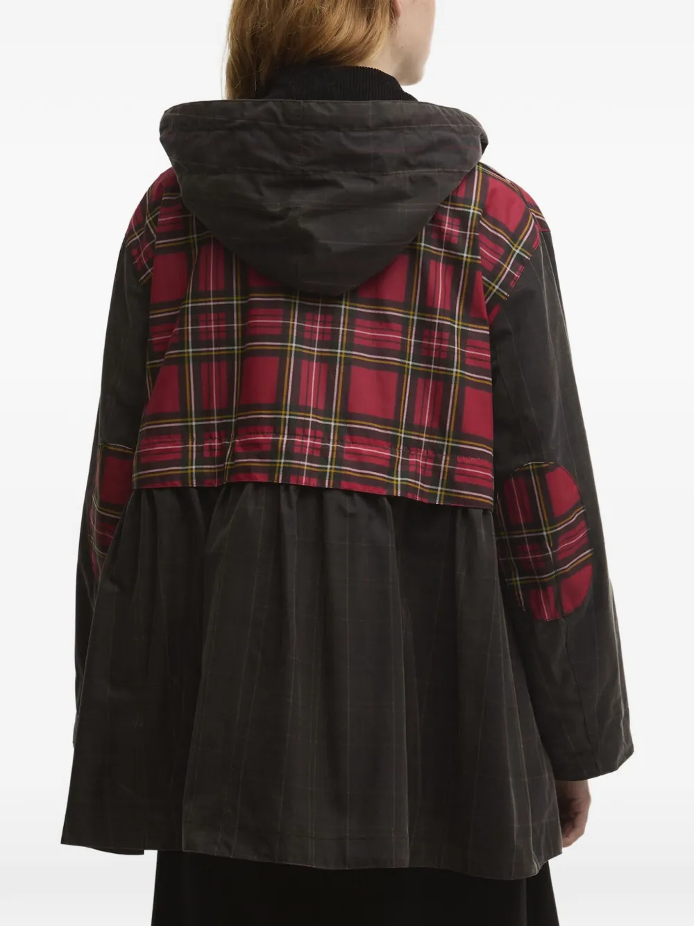Barbour x Ganni geruite jas Zwart