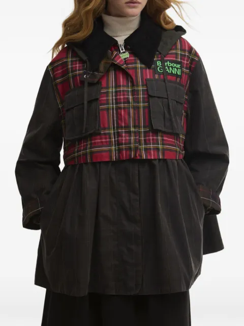 Barbour x Ganni plaid-pattern coat